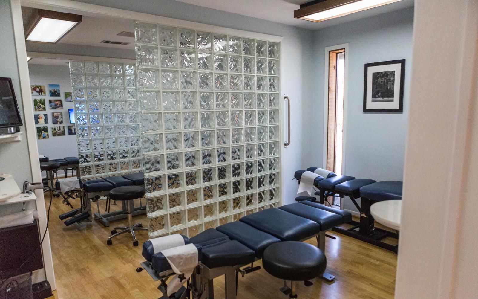A treatment room inside Crosby Chiropractic Center